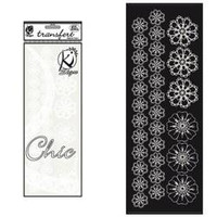 Naprasowanka welwetowa Złamana Biel Kwiatki