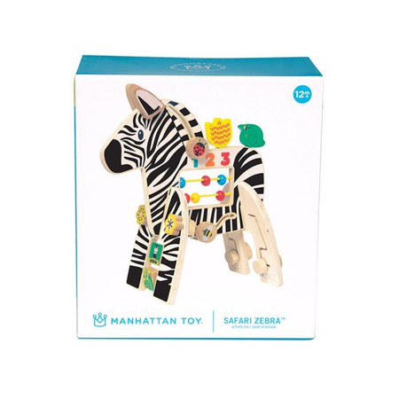 Zabawka edukacyjna Kolorowa zebra w paski, 316310-Manhattan Toy, kostka motoryczna