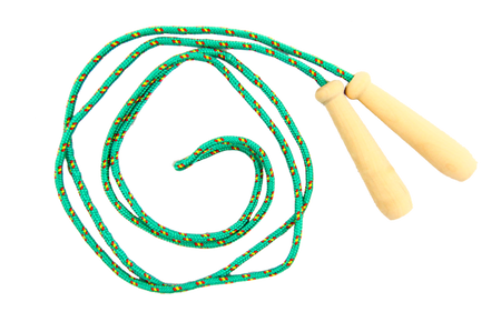 Skakanka sznurkowa z drewnianymi rączkami Akson - Zielona