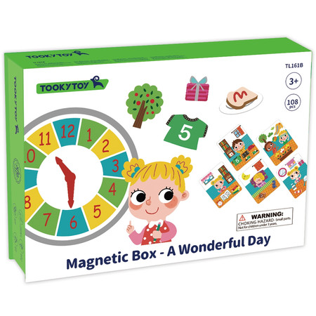 TOOKY TOY Drewniana układanka magnetyczna Mój dzień Moja rutyna