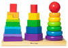 Geometryczna układanka drewniana na palikach pierścienie ośmiokąty prostokąty 21el Melissa & Doug 10567 drewniana zabawka edukacyjna