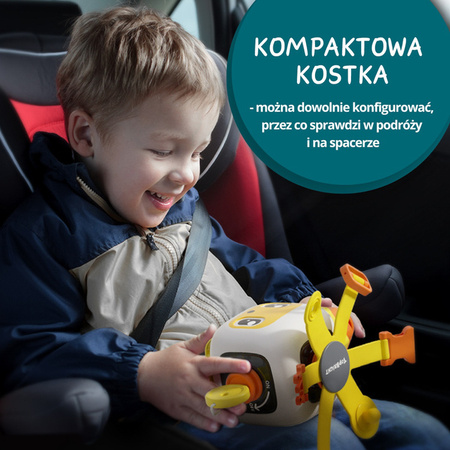 Tablica manipulacyjna z kostką i doczepianymi elementami 12 mies.+ Topbright