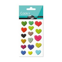 Naklejki 3D wypukłe Serca we wzory