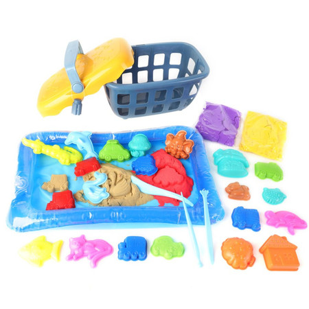 WOOPIE Piasek Kinetyczny 0,8 kg Zestaw w Koszyku z Foremkami +  /