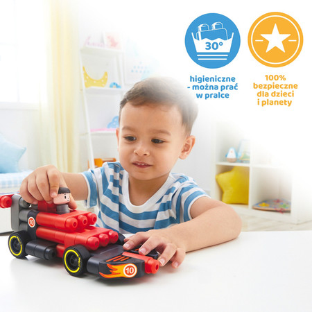 Klocki konstrukcyjne, Samochód wyścigowy, 31 el., 2+, PolyM