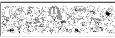 Samoprzylepna kolorowanka w rolce 4 metry Apli Kids - Transport