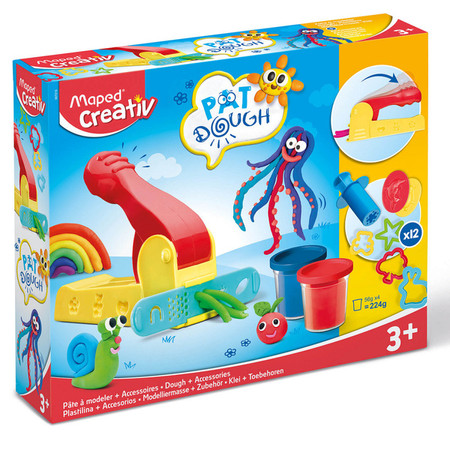 Creativ masa plastyczna 4x56g + akcesoria do wyciskania