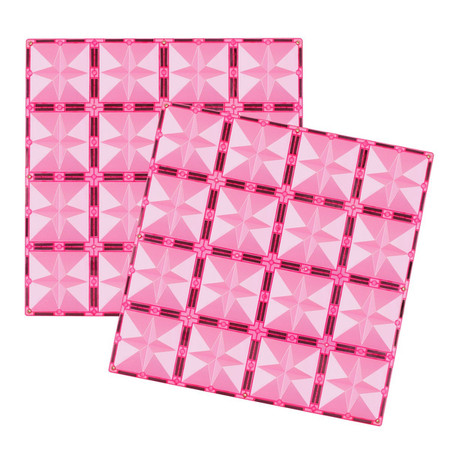 COBLO, magnetyczne klocki konstrukcyjne 2 płyty 30 x 30 cm różowe