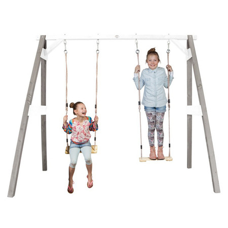 Drewniana Huśtawka z Siedziskami Axi Szary Plac Zabaw