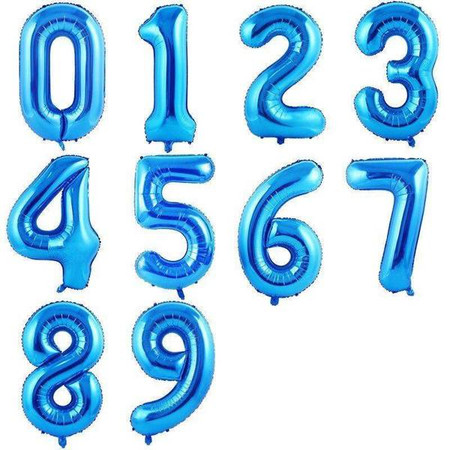 Balon foliowy CYFRA NIEBIESKA 40" 85 cm (na hel lub powietrze)
