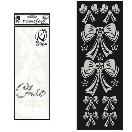 Naprasowanka welwetowa Złamana Biel Kokardy 2