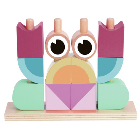 TOOKY TOY Drewniana układanka sześcienna Krab Pastelowy