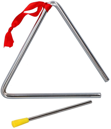 Trójkąt muzyczny metalowy duży 16 cm Goki