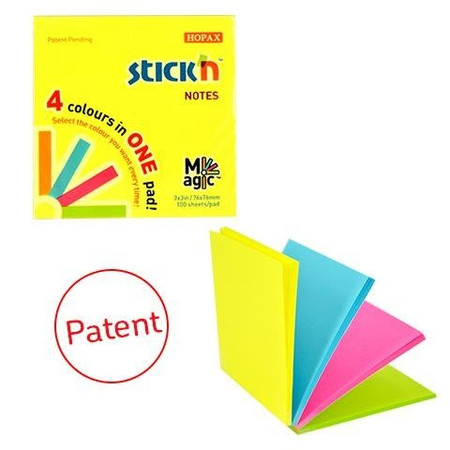 Notes Samop. Magic Pad 76x76mm Neon Mix