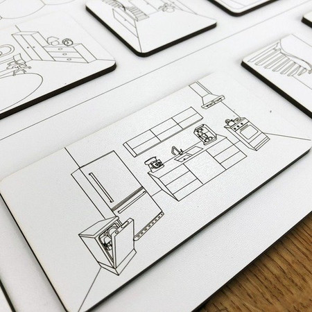 Drewniana układanka House do nauki angielskiego