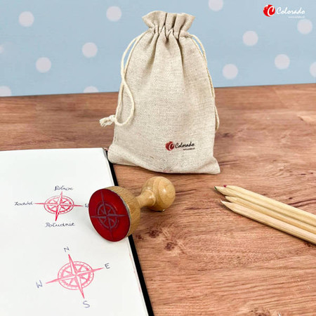 Stempel róża wiatrów do nauki kierunków świata