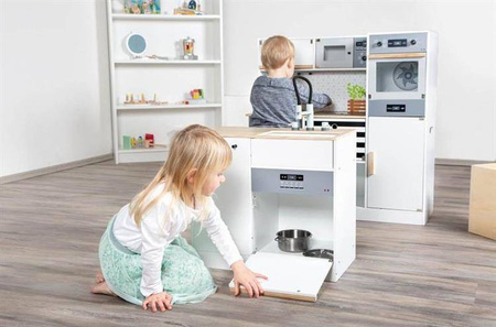 Drewniana kuchnia dla dzieci z pralką Moduły XL 11464-Small Foot, zabawki kuchenne
