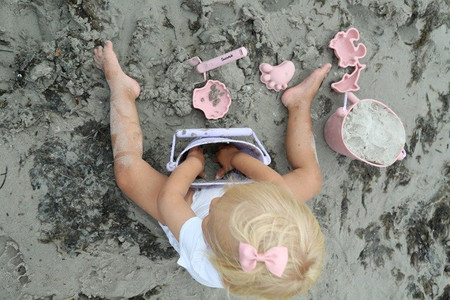 Silikonowe Foremki do piasku 4 szt. Scrunch - Pudrowy róż