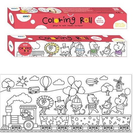 Kolorowanka Samoprzylepna w Rolce, Wesoły Pociąg, 31,5x355cm