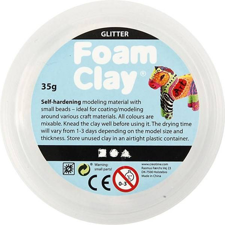 Masa Foam Clay Biała Brokatowa 35 g