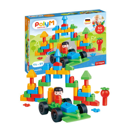 Klocki konstrukcyjne, Miasto, 50 el., 18m+, PolyM