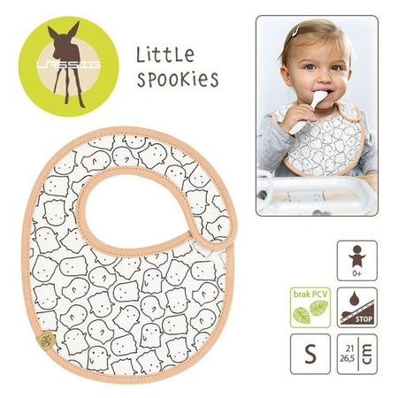 Lassig Śliniak bawełniany wodoodporny 0m+ Little Spookies Peach