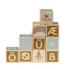 Klocki drewniane literki i cyferki dla dzieci, zestaw klocków, nauka, Micki