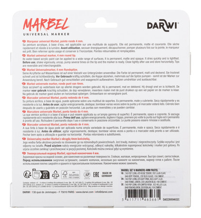 Zestaw 6 markerów MARBEL 4mm Pastele