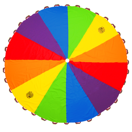 Tęczowa profesjonalna Chusta Animacyjna Akson 7m 36 uchwytów