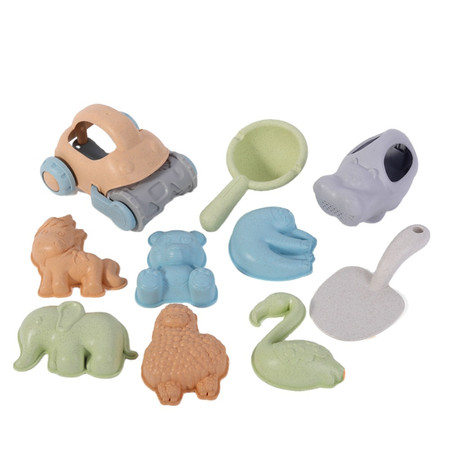 WOOPIE GREEN Zestaw do Piasku z Samodzikiem 10 el. BIODEGRADOWALNY ORGANICZNY MATERIAŁ