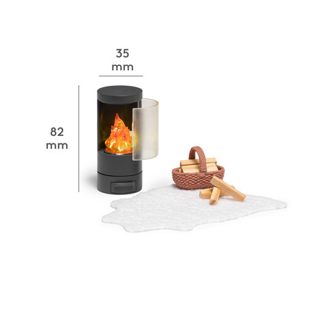 Wyposażenie domku dla lalek kominek zestaw, zabawka dla dzieci salon Lundby