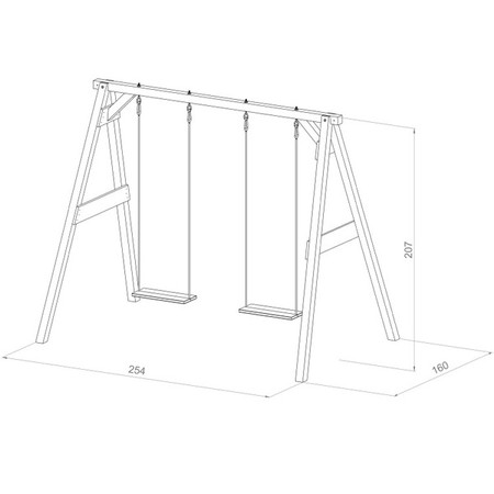 Drewniana Huśtawka z Siedziskami Axi Szary Plac Zabaw