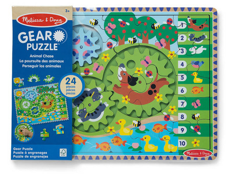 Drewniana układanka koła zębate Zwierzęta 24 el. 31004 Melissa & Doug