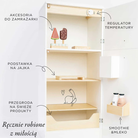 Drewniana lodówka, zabawka dla dzieci, kuchnia, odgrywanie ról Le Toy Van