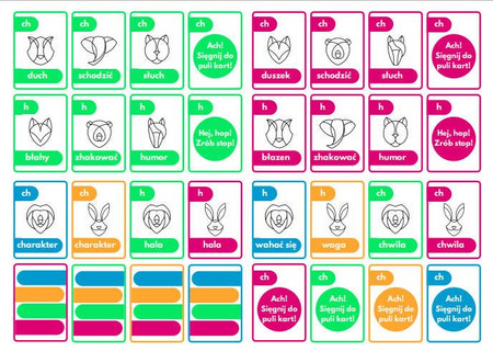 Ortograficzna gra w makao z ch i h do druku