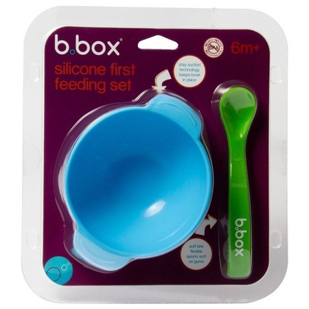 Silikonowa miseczka z przyssawką i łyżeczką, Ocean breeze, b.box