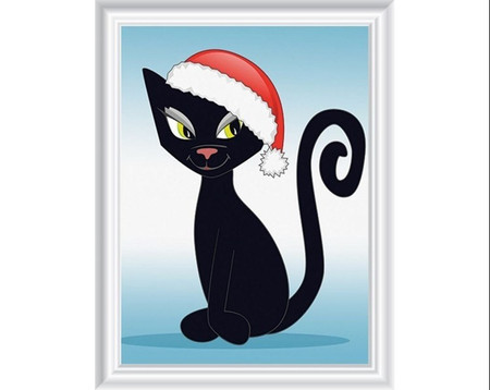 Diamentowa Mozaika 12x17 Czarny kot