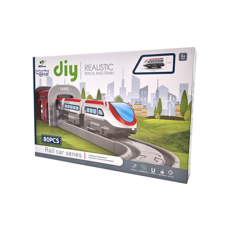 WOOPIE Kolejka Elektryczna Tor Most Tunel 80 el.