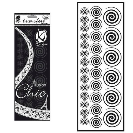 Naprasowanka welwetowa Czarna Spirale