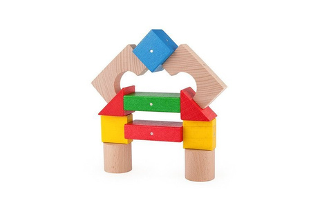 Klocki drewniane magnetyczne Kooglo Mini Color 30 el.