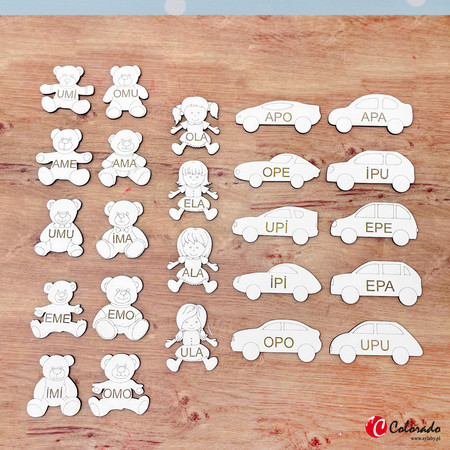 Zabawki z imionami - Drewniana układanka do nauki czytania metoda krakowską