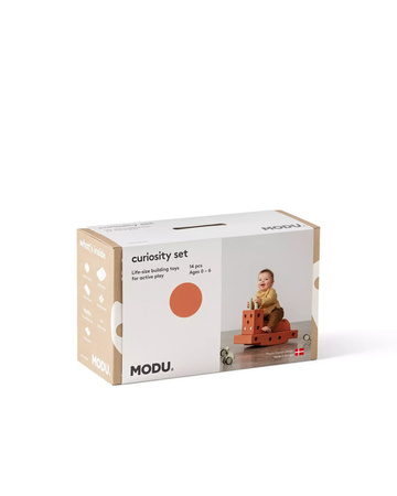 MODU Curiosity set - Kreatywne klocki rozwijające motorykę dużą - Burnt Orange / Dusty Green