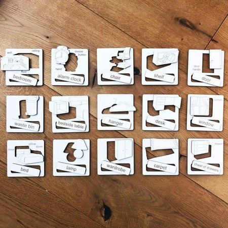 Układanka tematyczna do nauki angielskiego - Bedroom