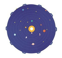 Zestaw Chusta Edukacyjna Układ Słoneczny AKSON + 21 elementów