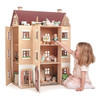 Drewniany czteropiętrowy domek dla lalek, Tender Leaf Toys