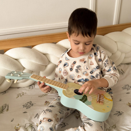 CLASSIC WORLD Drewniane Ukulele Gitara dla Dzieci Różowa