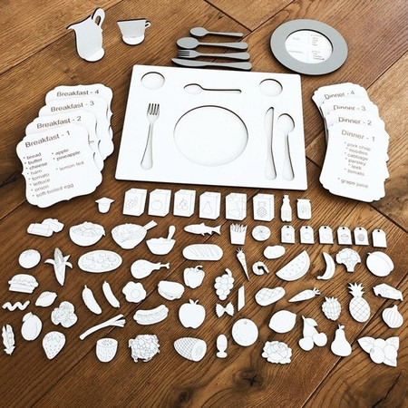 Drewniana układanka My Plate do nauki angielskiego