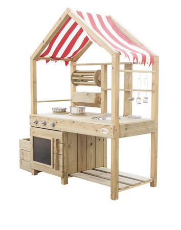 CLASSIC WORLD EDU Duża Drewniana Kuchnia z Daszkiem + Akcesoria