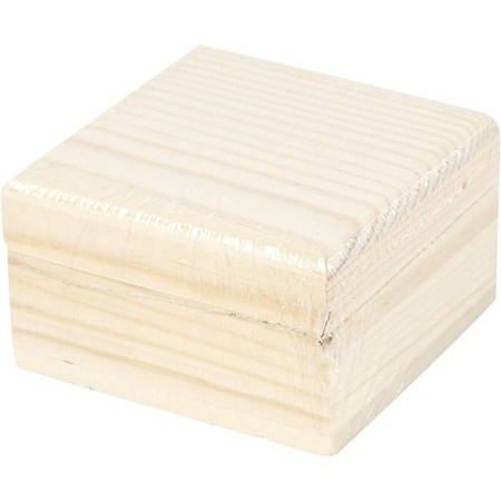 Pudełko z drewna na Biżuterię 6x6x3,5 cm