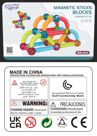 WOOPIE Magnetyczne Klocki Konstrukcyjne Edukacyjne 52 el.